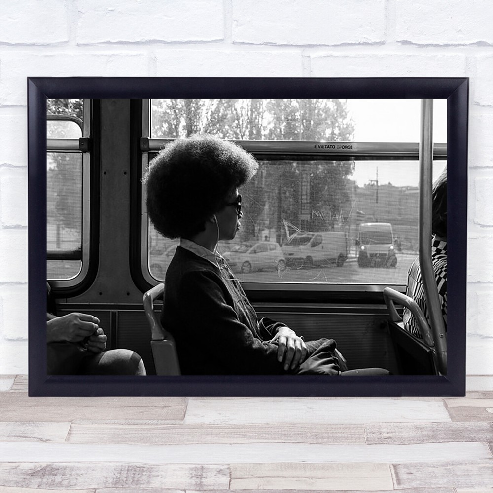 Milano Streets Transportation Hair Street Bus Person Glasses Listen Art Print