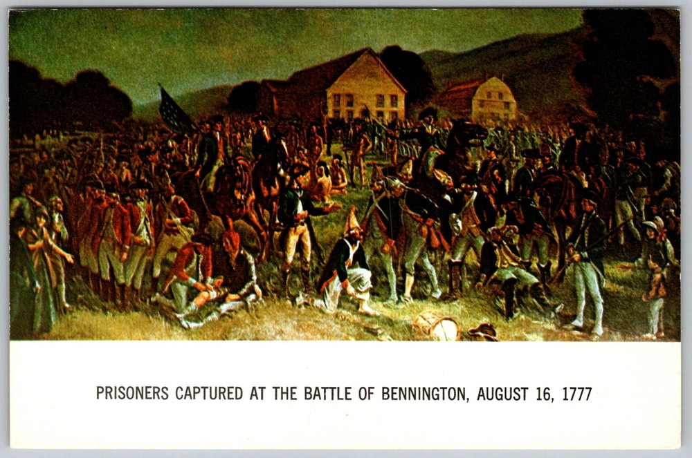 Vtg Postcard Prisoners Mural Bennington, VT 1960s