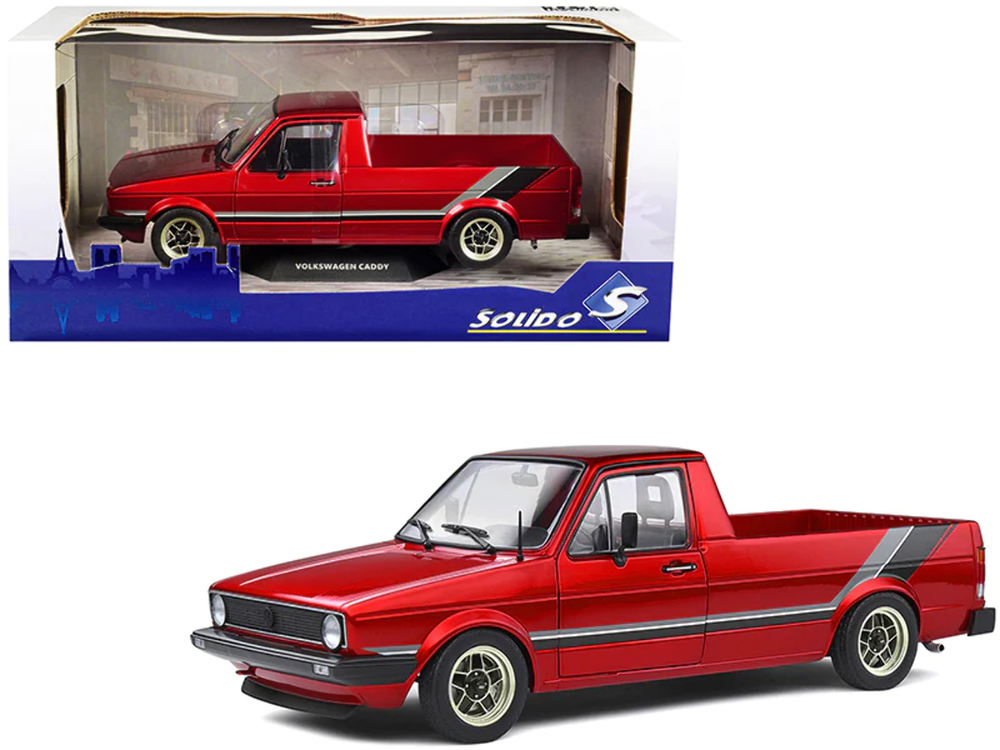 1982 Volkswagen MK1 Pickup Truck Custom Red Metallic with 1/18 Diecast Model Car
