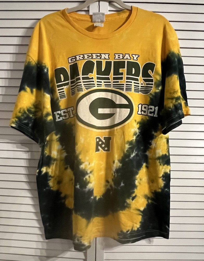 Green Bay Packers Tie Dye T-Shirt Men's NFL Large (Tagged 2XL)