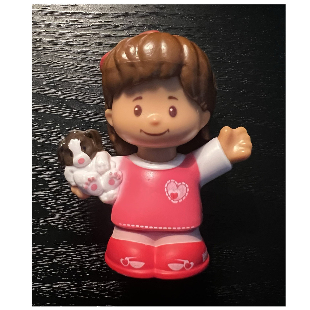 Mattel Little People Girl Figure Holding Puppy Dog, 2016 (MPN 617)