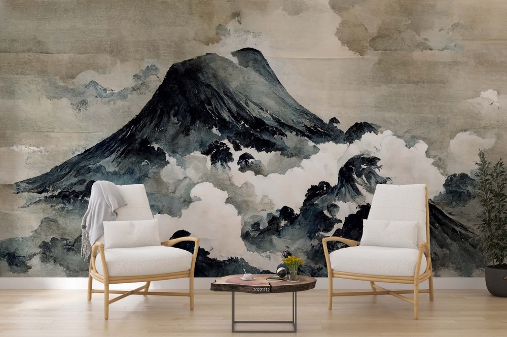 3D Japan Mount Fuji Watercolor Wall Murals Wallpaper Murals Wall Sticker