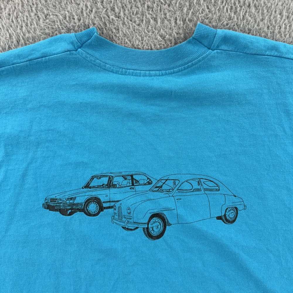 Vtg Fruit Of The Loom Blue XL Single Stitch Made In USA 1993 SAAB Convention Tee