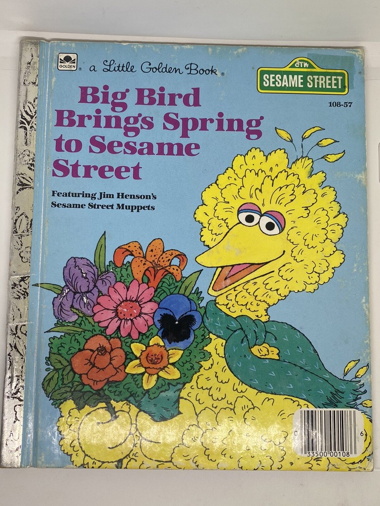 Vintage 1985 Big Bird Brings Spring To Sesame Street Hardcover Golden Book