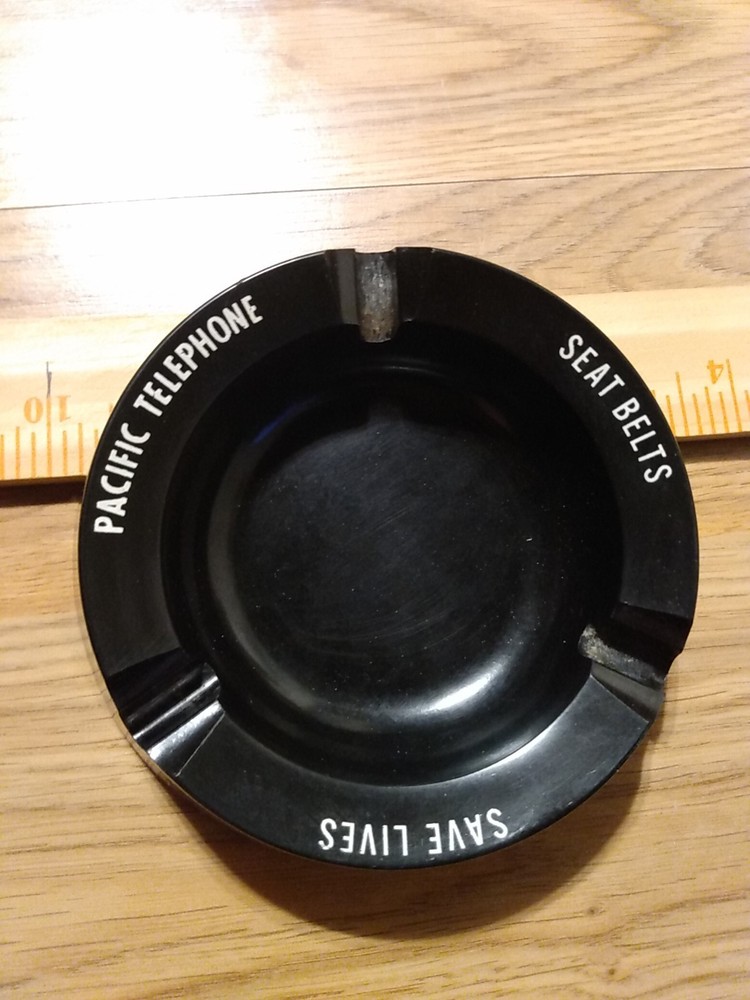 Pacific Telephone Seat Belts Save Lives Ashtray Vintage