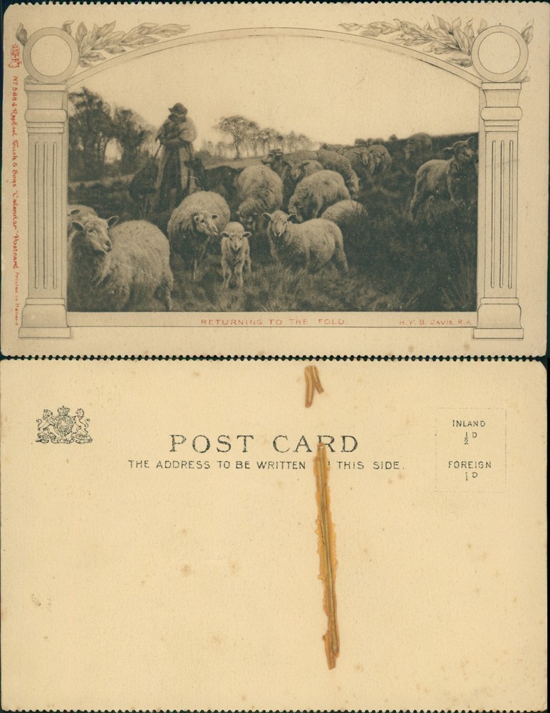 Returning To The Fold HWB Davis Tucks 5884 Calendar Postcard Undivided Back