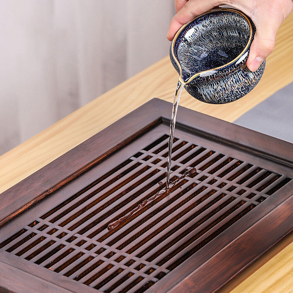 Bamboo Wood Tea Tray-Drainage Water Storage Tea Board Kung Fu Tea Tray NEW