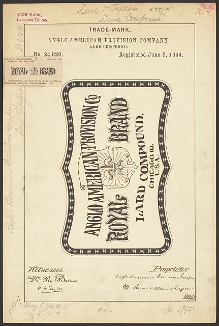 Photo:Anglo-American Provision Company for Royal Brand Lard Compound