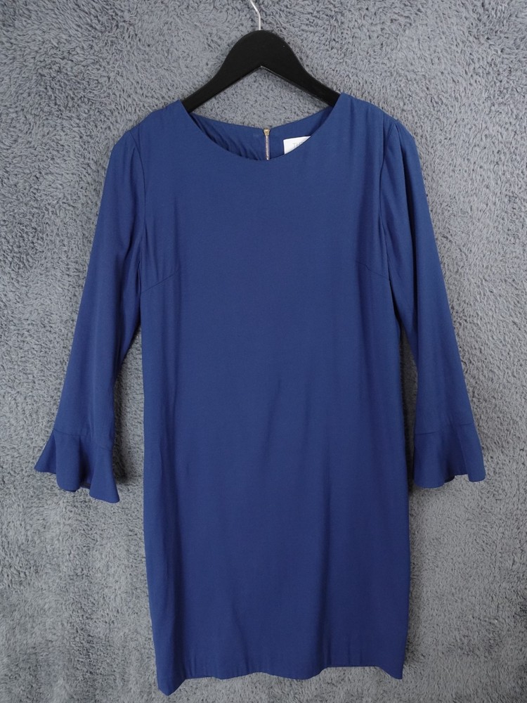 The Fold Dress Women UK 6 Blue Clever Crepe Carnaby Above Knee Smart Work Formal