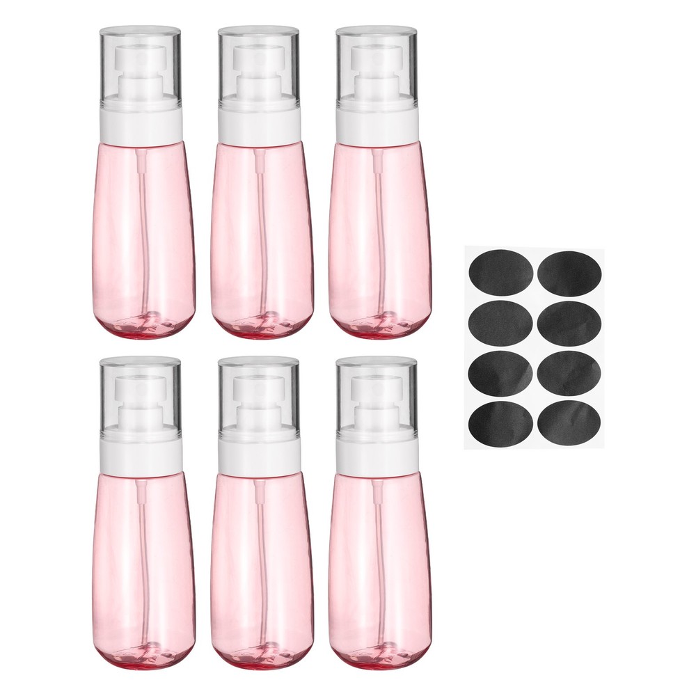 6Pcs Spray Bottles, 100ml/3.4oz Travel Size Spray Bottle with Labels(Pink/Clear)
