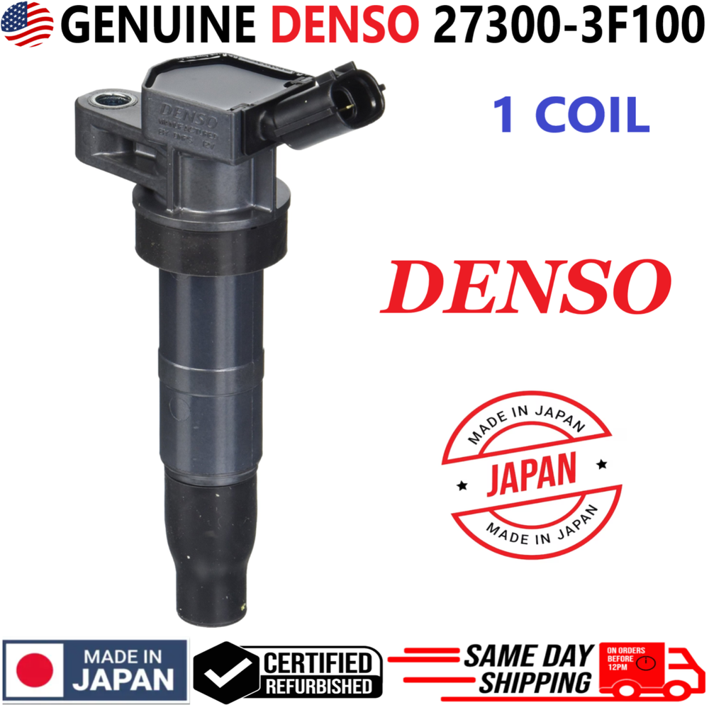 GENUINE DENSO x1 Ignition Coil For 2008-2017 Hyundai & Kia I4 V8, 27300-3F100