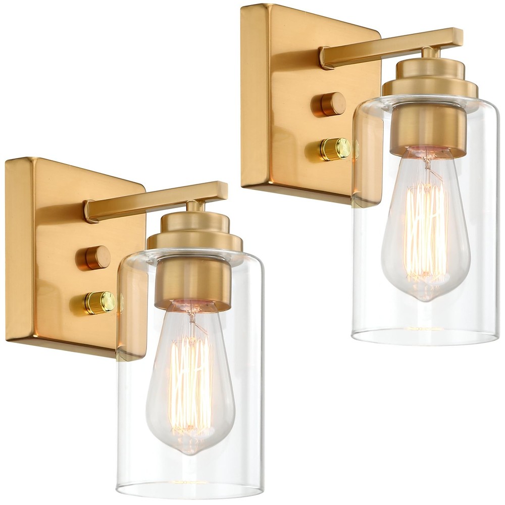 Wall Sconces Set of 2, Bedside Wall Lamps with Rotary Switch for Bedroom, Mod...