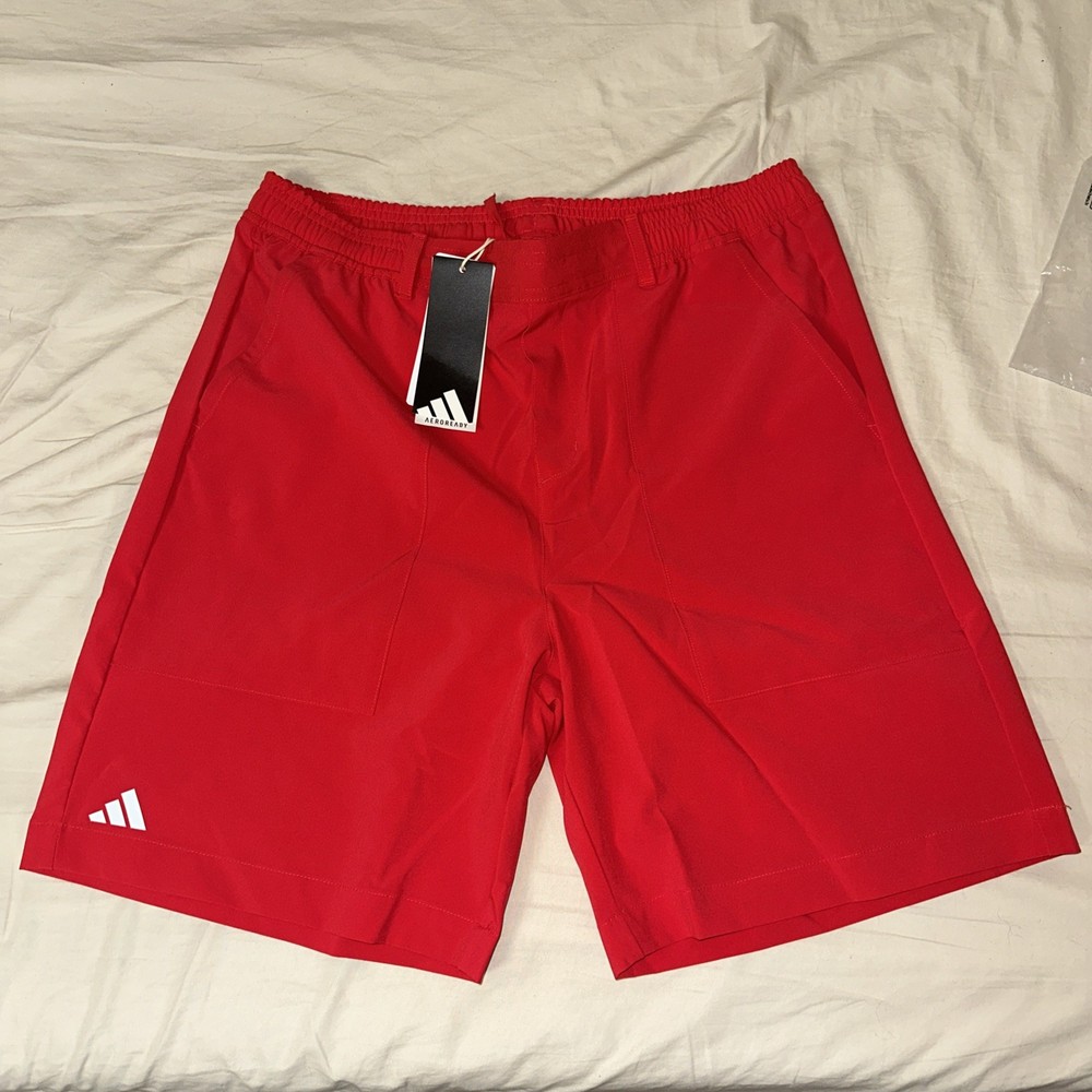 NWT Adidas Golf Shorts Men's Red AeroReady XL Nylon Stretch Athletic Active