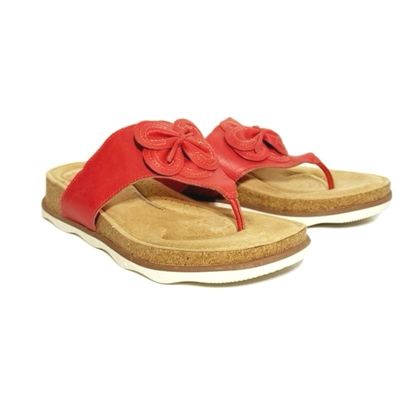 Clarks Women's Size 7.5  Brynn Style Embellished Thong Sandals Orange