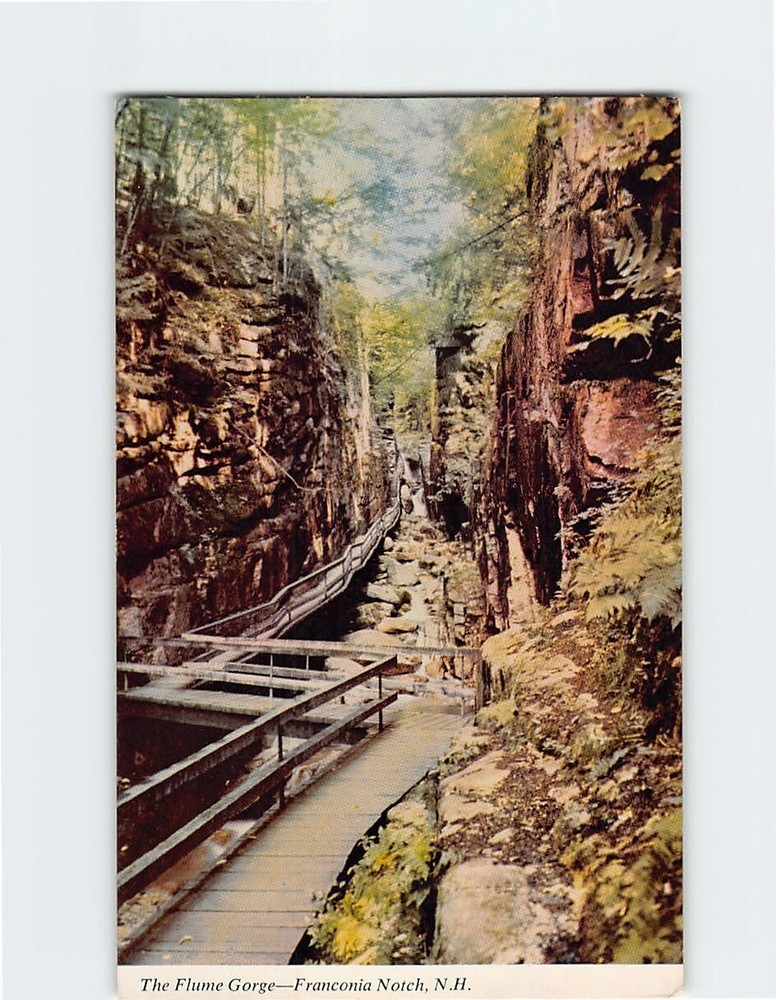 Postcard Flume Gorge Franconia Notch NH USA