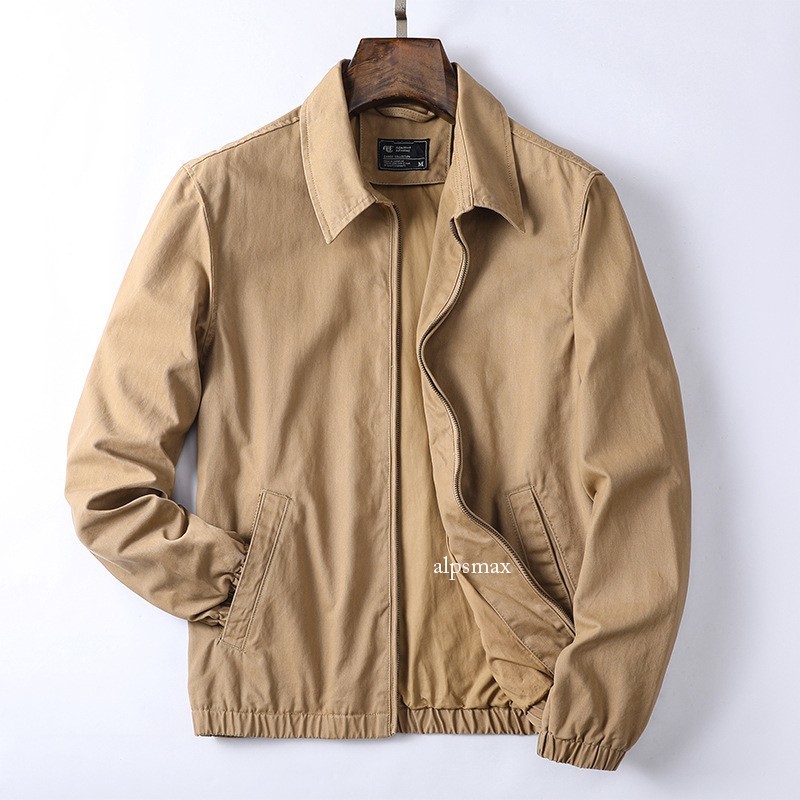 American Retro Men's Workwear Lapel Collar Jacket Loose Fit Cotton Short Jacket