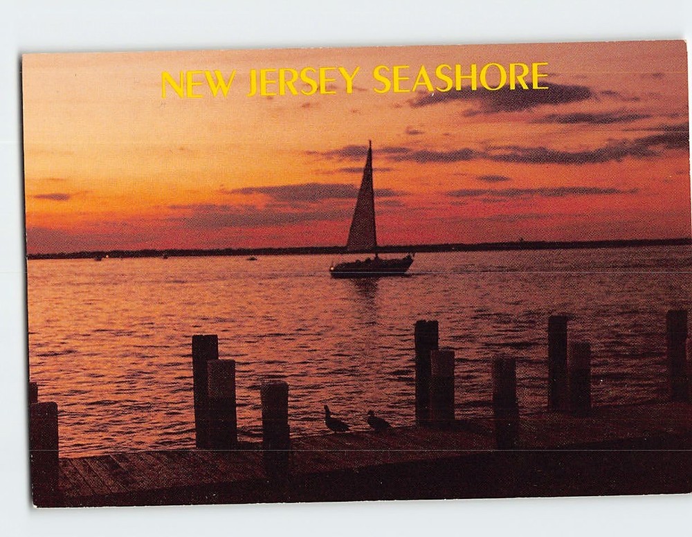 Postcard Sailing in the Sunset New Jersey Seashore USA
