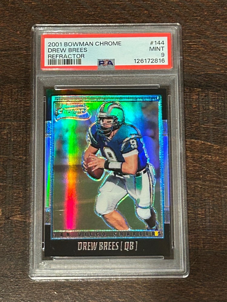 2001 Bowman Chrome Drew Brees Refractor RC /1999 PSA 9 MINT POP 101 Chargers HOF