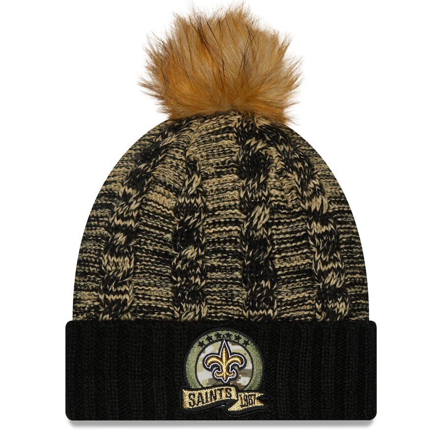 New Era NFL New Orleans Saints Women’s Beanie Toboggan Winter Hat Cap Pom Salute