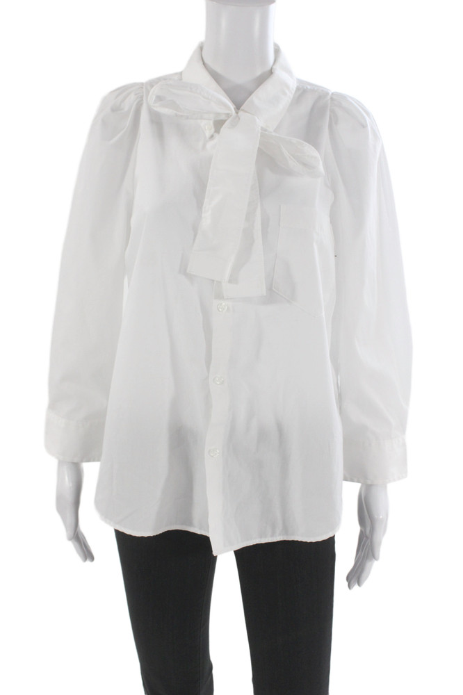KMJ Women White Cotton Collared Button Up Blouse Long Sleeve Classic Fall Size SFree Shipping in US $100+ Orders | $6.95 Orders Below