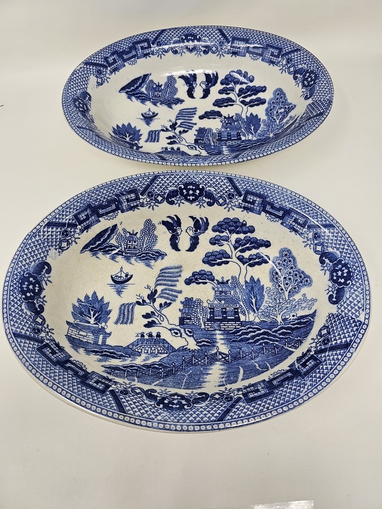 Set of 2 Vintage Japan Blue Willow 10