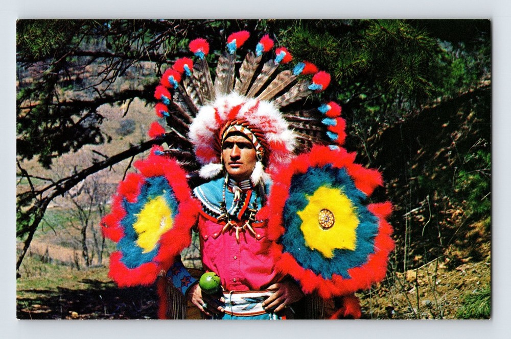 1963 Cherokee Indian Reservation North Carolina Vintage Postcard