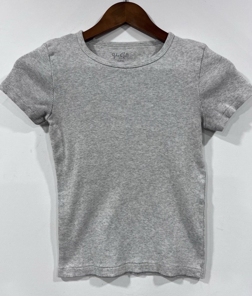Brandy Melville John Galt Women's Heather Gray Ribbed Short Sleeve Shirt Size OS
