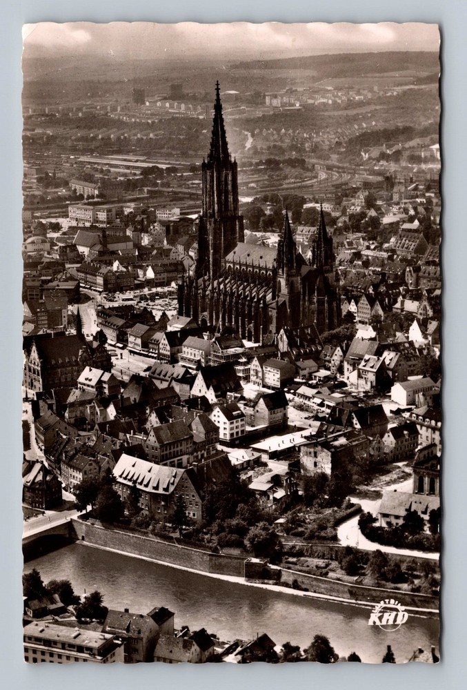 Germany- Danube Aerial Town View Standard Souvenir Postal PC Vintage Postcard