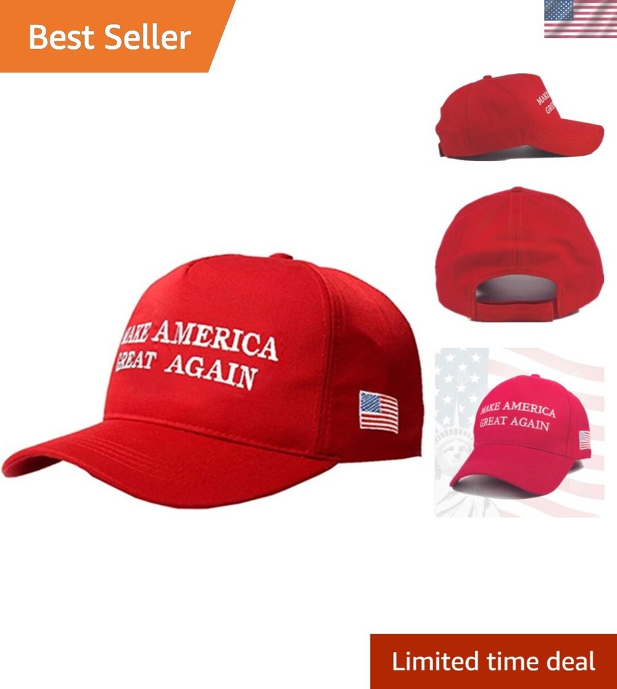 Embroidered MAGA Hat - Adjustable Cotton Cap for Rally and Outdoor Adventures