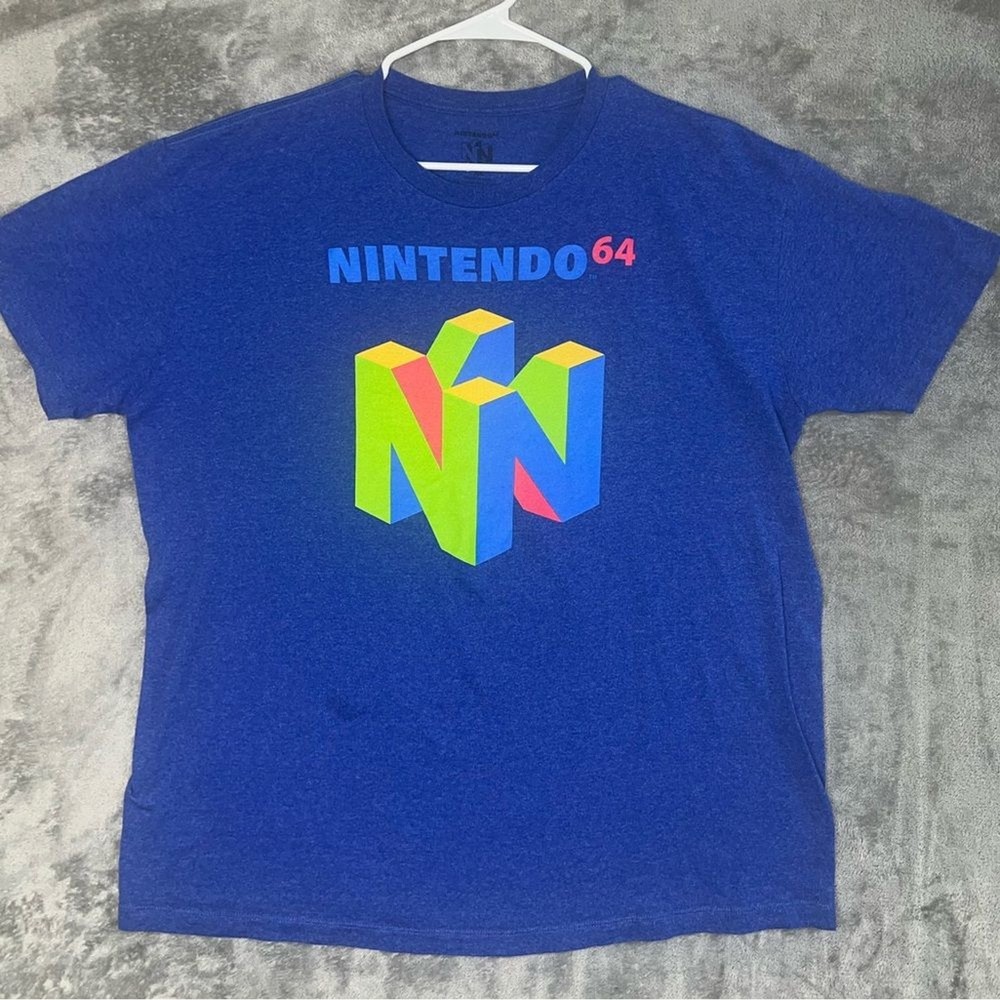 Nintendo 64 Logo T-Shirt Blue XL | Retro Gaming N64 Graphic Tee