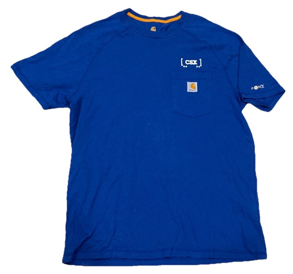 Carhartt Blue Workwear Business Pocket Tee Shirt Men’s Size Large Relaxed Fit