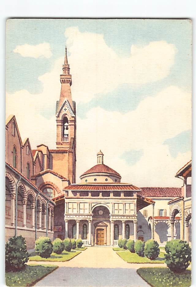 Postcard Pazzi Chapel Basilica di Santa Croce in Florence Italy