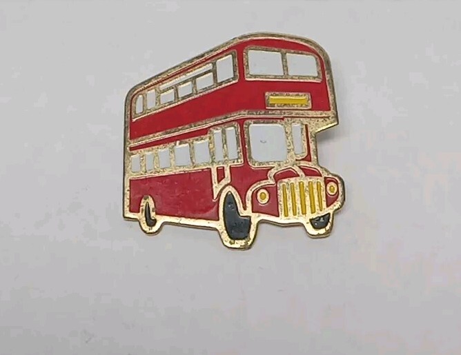 Vintage London Red Double Decker Bus Lapel Pin