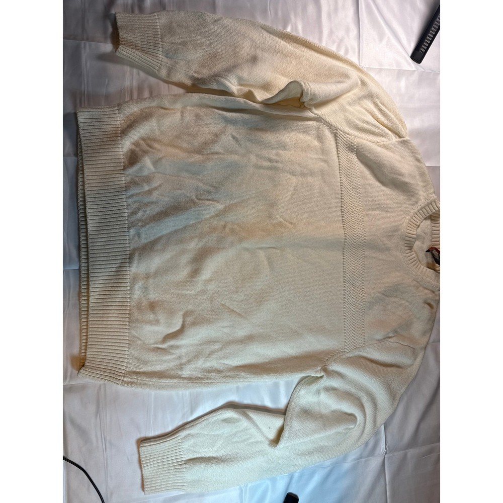 Men's DockERS Sweater Pullover Long Sleeve, Size Large, cream color