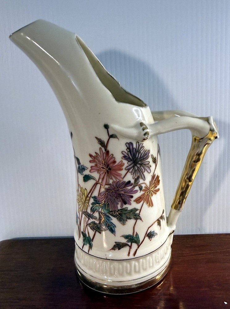 Antique Roschutz Porcelain Horn Creamer Antler Shaped Handle, Germany ca. 1900