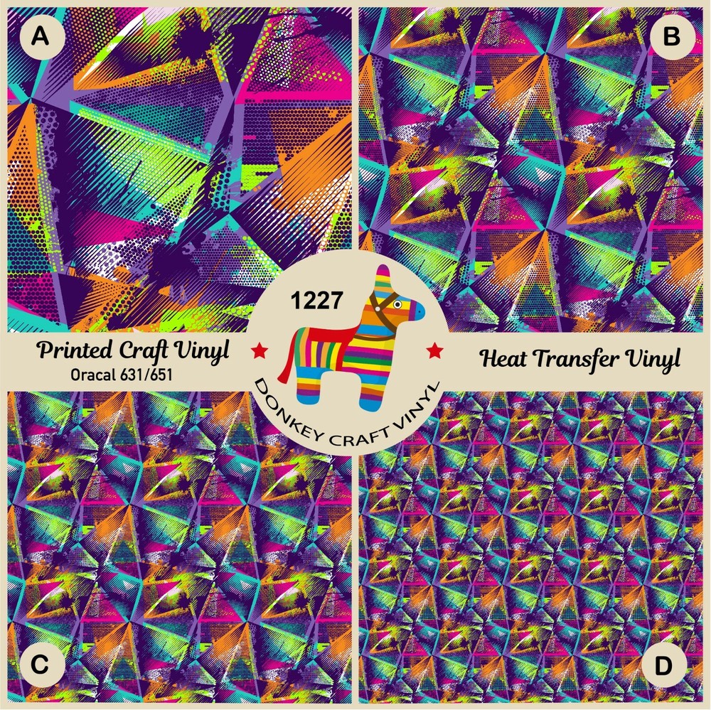 Abstract Graffiti Patterned siser Iron on HTV, Cricut Craft Adhesive Vinyl 1227-image