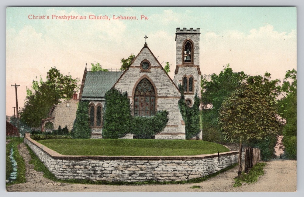 Christ's Presbyterian Church Lebanon Pennsylvania PA Postcard 1909