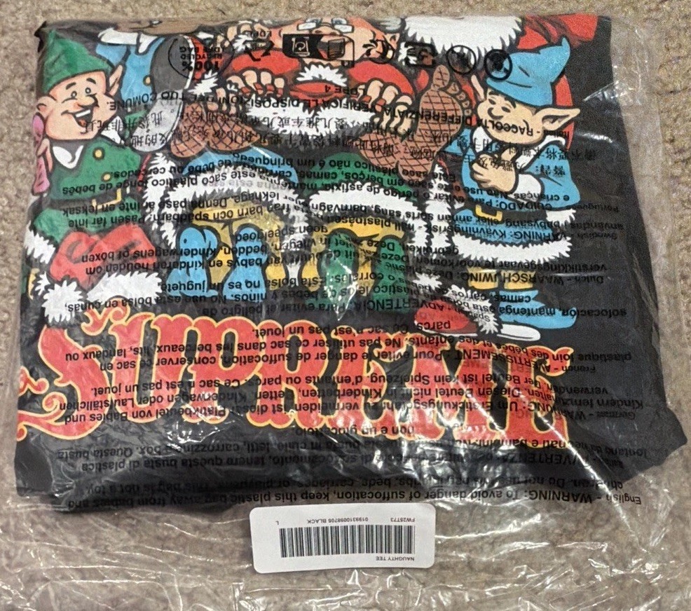 NWT Supreme Naughty Tee Shirt Black FW25 Size Men’s Large FREE SHIPPING!