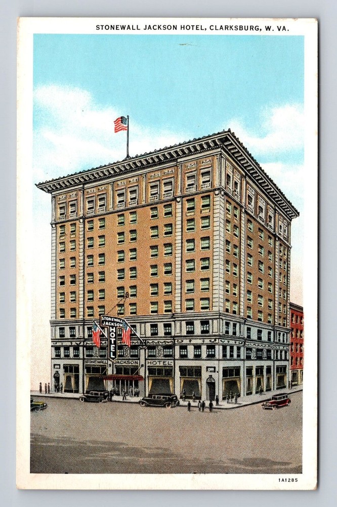Clarksburg WV-West Virginia, Stonewall Jackson Hotel, Vintage Souvenir Postcard