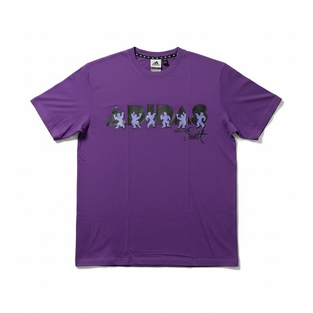 Jeremy Scott Adidas T Shirt Mens XL Purple Graphic Logo Crew Athletic NWT