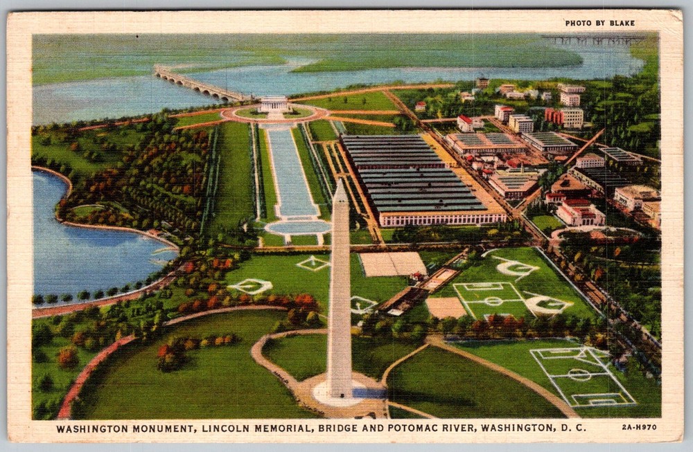 Vtg Linen Postcard Monument Lincoln Memorial Washington, D.C 1940s