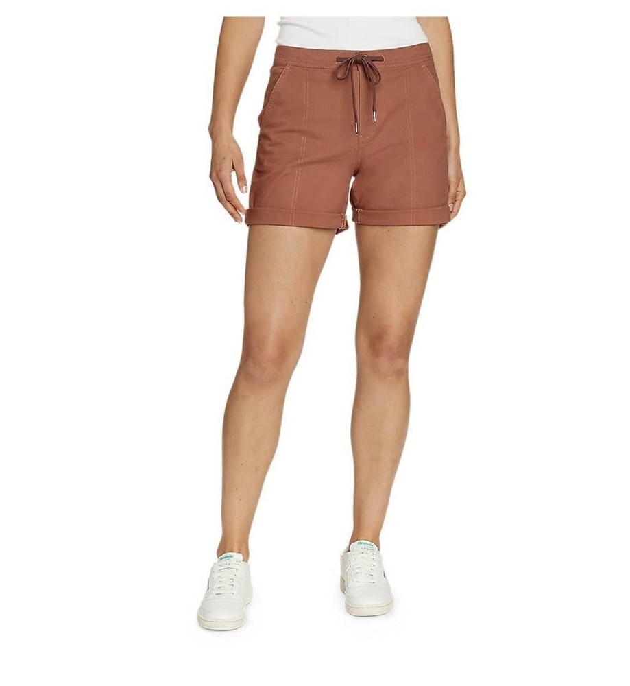 Eddie Bauer Shorts Womens 4 Brown/Redwood Chino Discovery Peak Short 16 Inseam