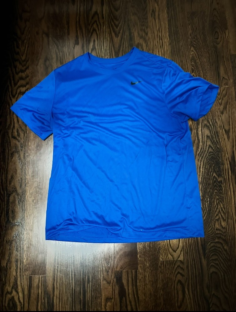Nike Dri-Fit T-Shirt Athletic for Men Crew Neck Short Sleeve  Blue Size XL
