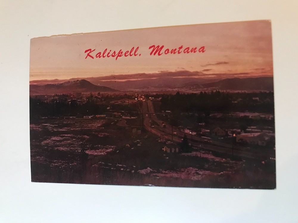 Street Scene of Kalispell Montana Panorama View Postcard