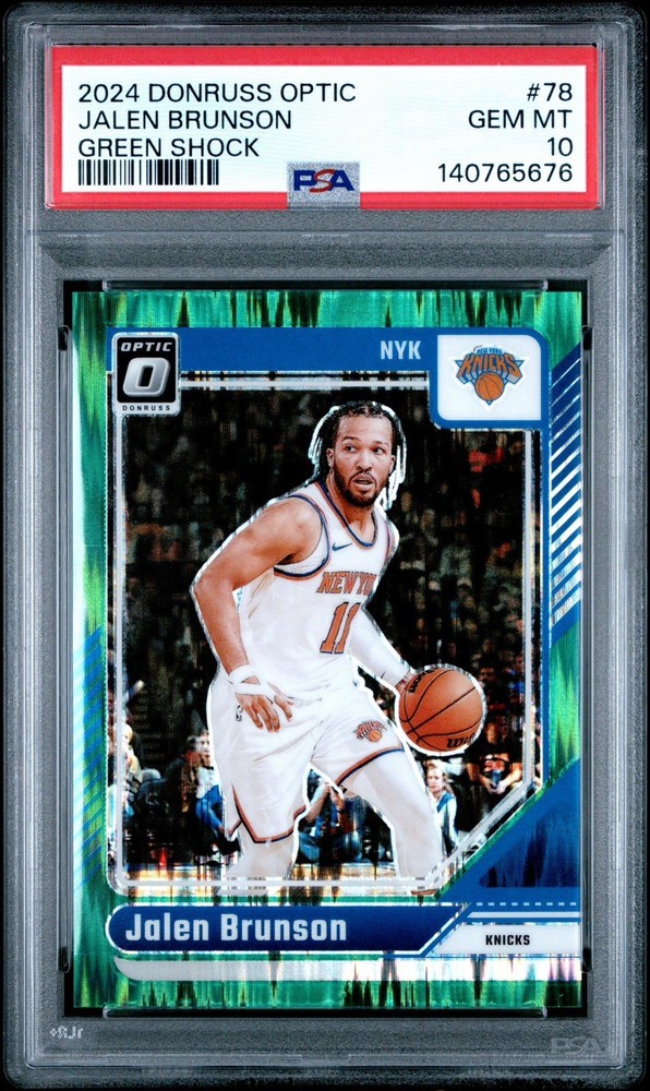 2024-25 Panini Donruss Optic Jalen Brunson #78 Green Shock Prizm /149 PSA 10