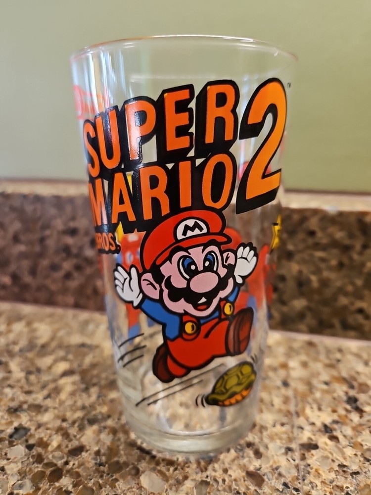 Super Mario Bros 2 Nintendo Promotional Glass 1989 - One Glass