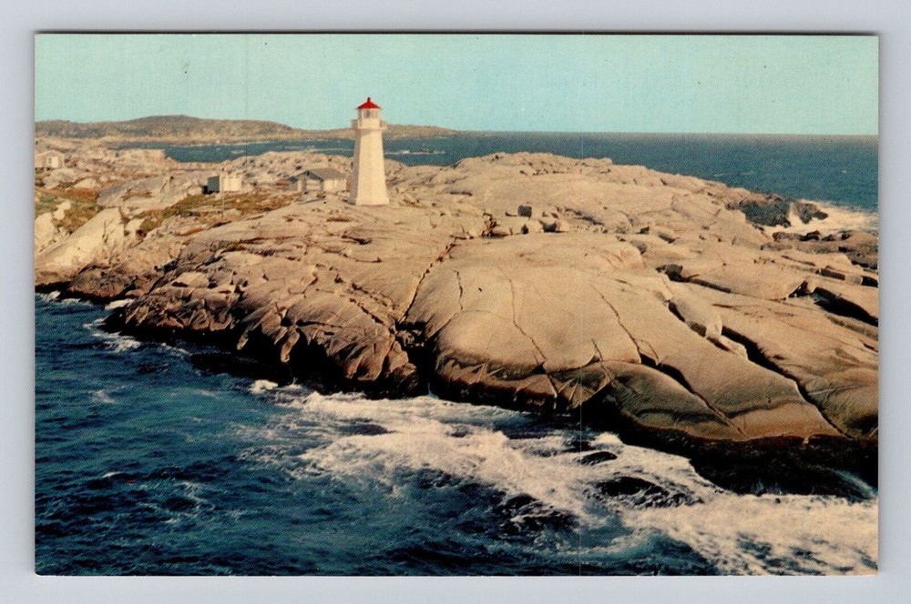 Peggy's Cove Nova Scotia-Canada, Aerial Peggy's Cove Light, Vintage Postcard
