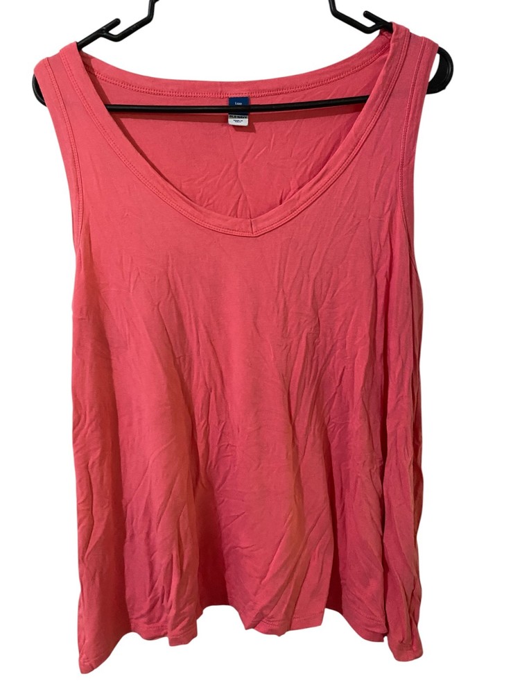 Old Navy Luxe Tank Top Women’s Large Pink Sleeveless V-Neck Soft Stretch Casual