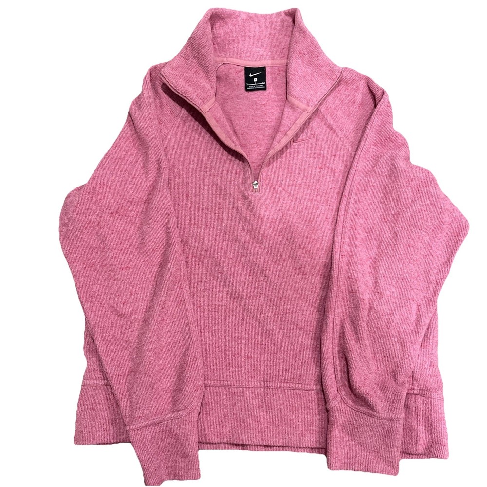 Women’s Pink Nike Sportswear Club Fleece half-zip sweatshirt, Size Small