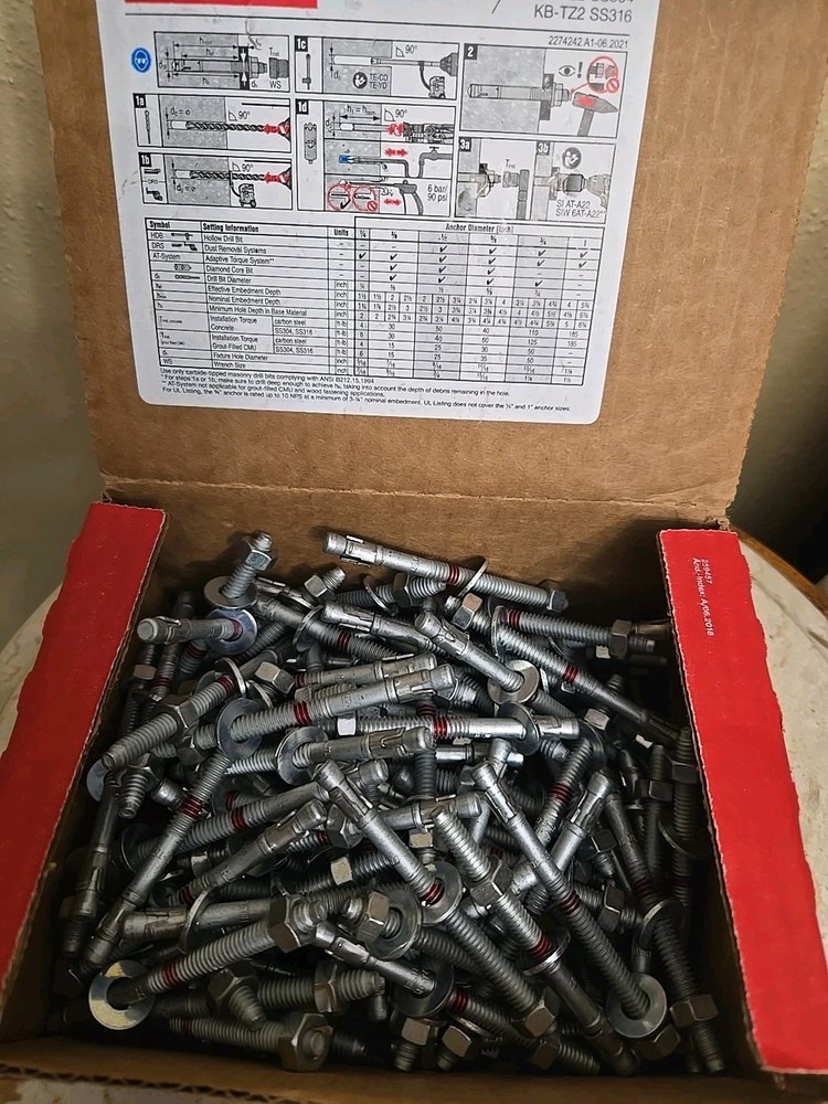 Hilti 100x  1/4”x 3-3/4” KB-TZ2 # 2210175